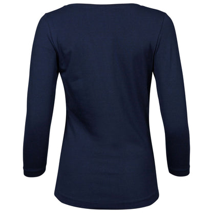 Navy - Back - Tee Jays Womens-Ladies Stretch 3-4 Sleeve T-Shirt