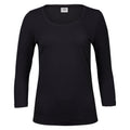 Black - Front - Tee Jays Womens-Ladies Stretch 3-4 Sleeve T-Shirt
