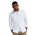 White - Side - Kustom Kit Mens Superwash 60°C Tailored Long-Sleeved Shirt