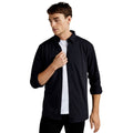 Black - Side - Kustom Kit Mens Superwash 60°C Tailored Long-Sleeved Shirt