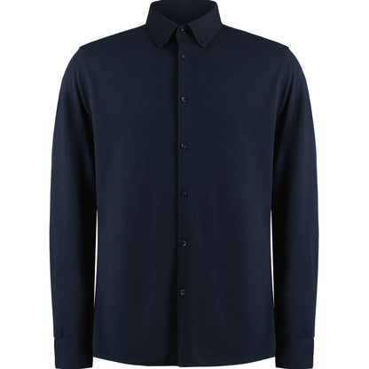 Navy - Front - Kustom Kit Mens Superwash 60°C Tailored Long-Sleeved Shirt