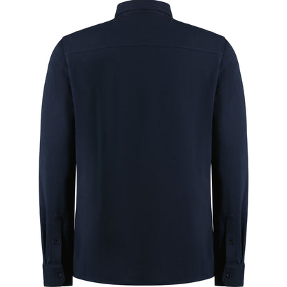 Navy - Back - Kustom Kit Mens Superwash 60°C Tailored Long-Sleeved Shirt