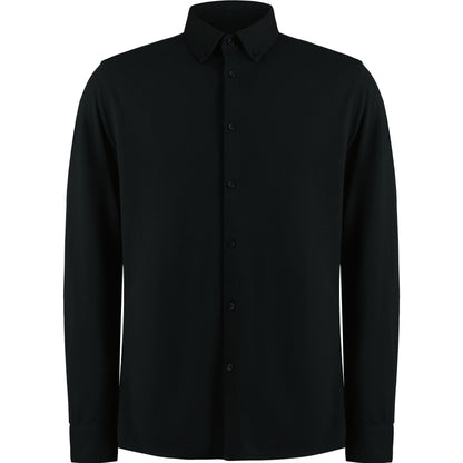 Black - Front - Kustom Kit Mens Superwash 60°C Tailored Long-Sleeved Shirt