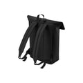 Black - Back - Bagbase Roll Top PU Backpack