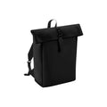 Black - Front - Bagbase Roll Top PU Backpack