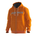 Orange-Dark Grey - Front - Jobman Mens Vintage Lined Full Zip Hoodie