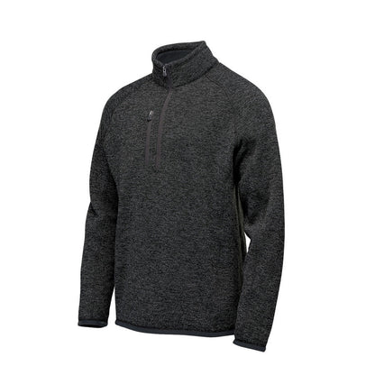 Black Heather - Close up - Stormtech Mens Avalanche Quarter Zip Pullover
