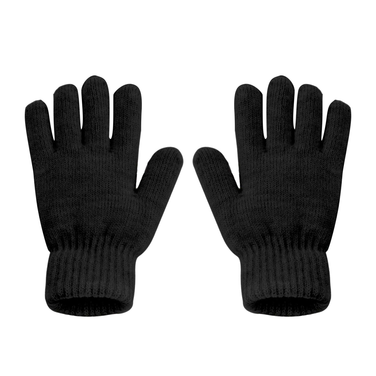 Black Marl - Back - Beechfield Cosy Ribbed Cuff Gloves