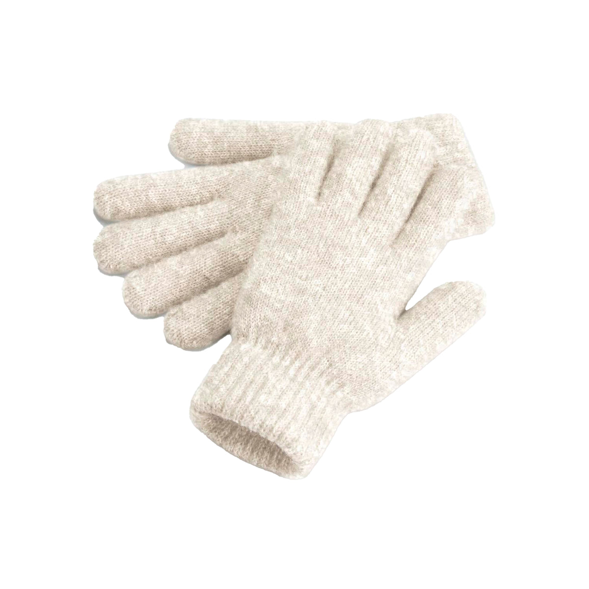Almond Marl - Front - Beechfield Cosy Ribbed Cuff Gloves