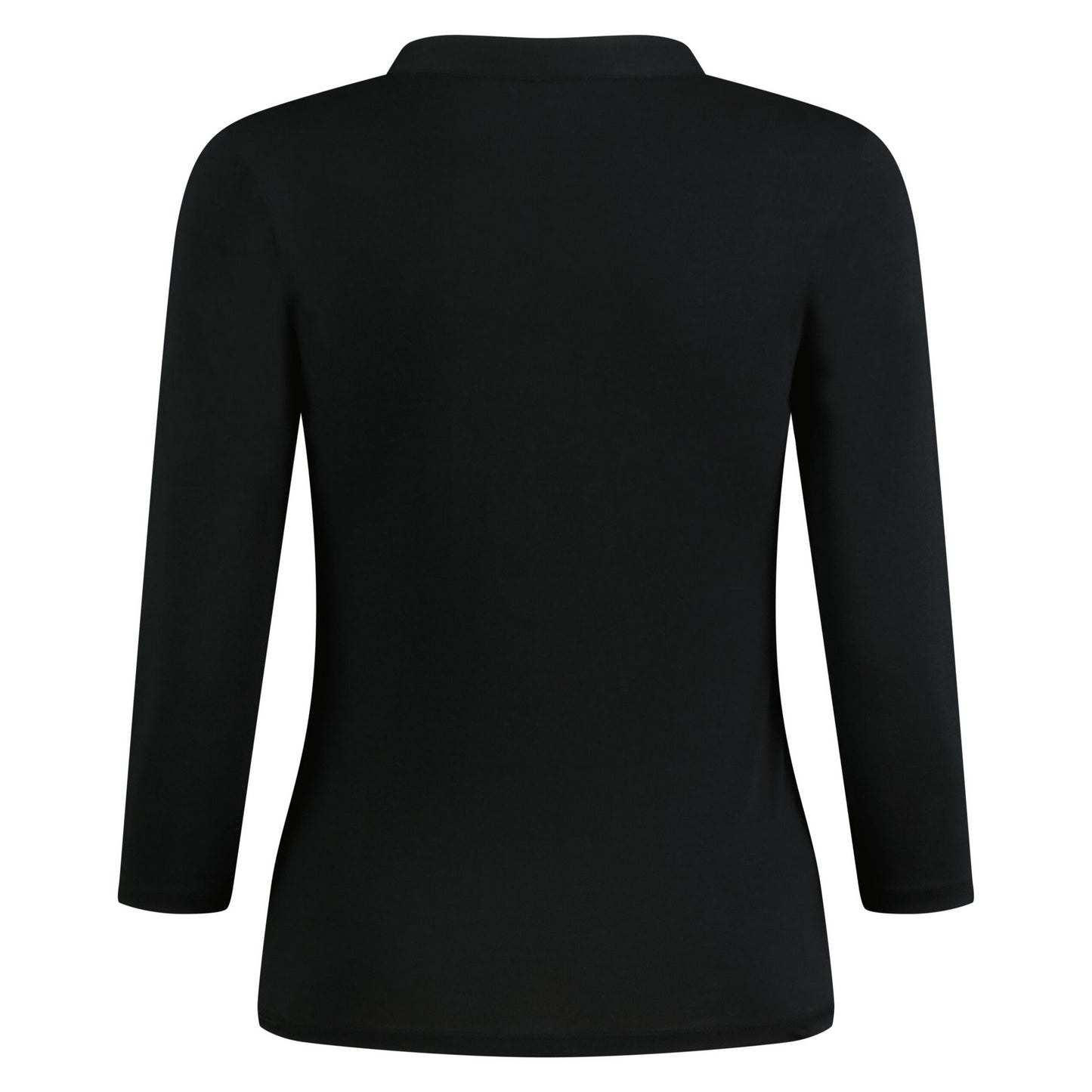 Black - Back - Kustom Kit Womens-Ladies Mandarin Collar Regular Top