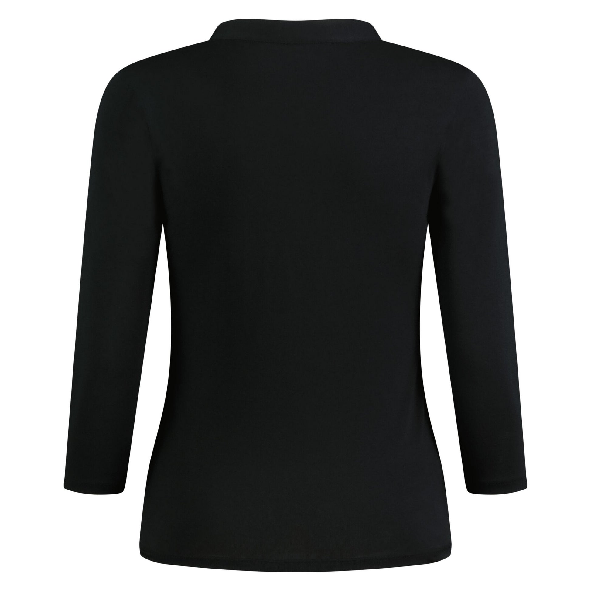 Black - Back - Kustom Kit Womens-Ladies Mandarin Collar Regular Top