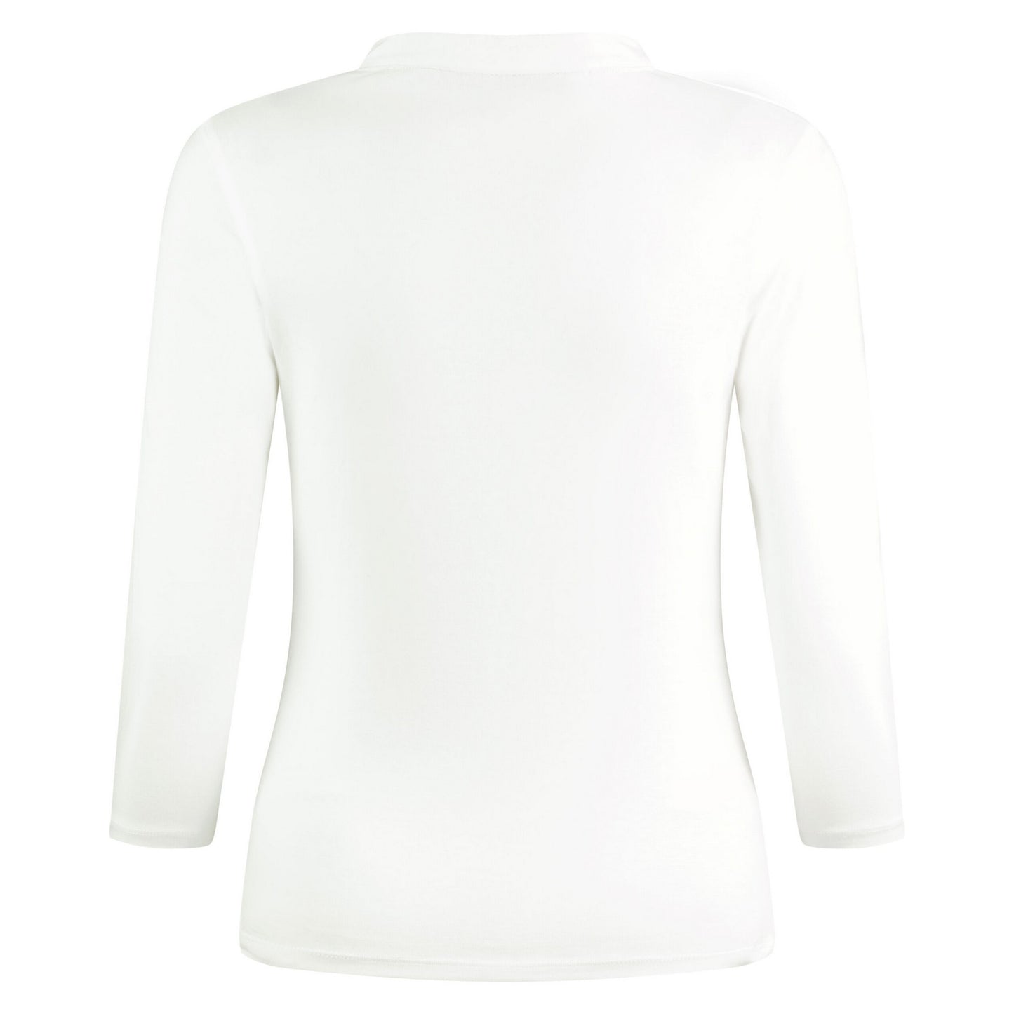 White - Back - Kustom Kit Womens-Ladies Mandarin Collar Regular Top
