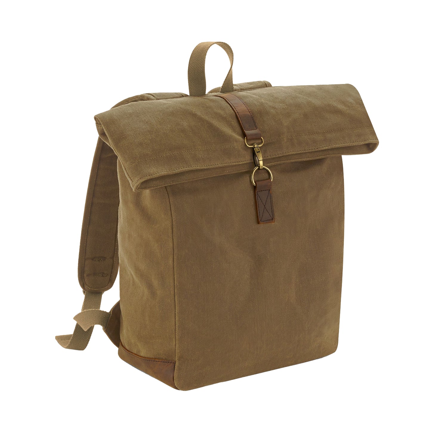 Desert Sand - Front - Quadra Heritage Leather Accents Backpack