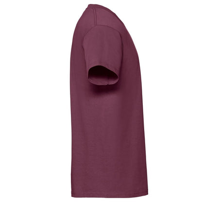 Burgundy - Side - Fruit Of The Loom Mens Iconic Premium Ringspun Cotton T-Shirt