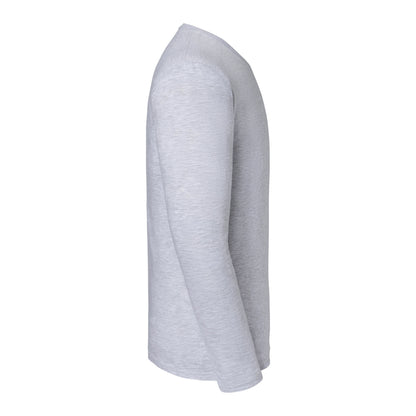 Heather Grey - Side - Fruit of the Loom Mens Iconic Premium Long-Sleeved T-Shirt