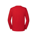 Red - Back - Fruit of the Loom Mens Iconic Premium Long-Sleeved T-Shirt