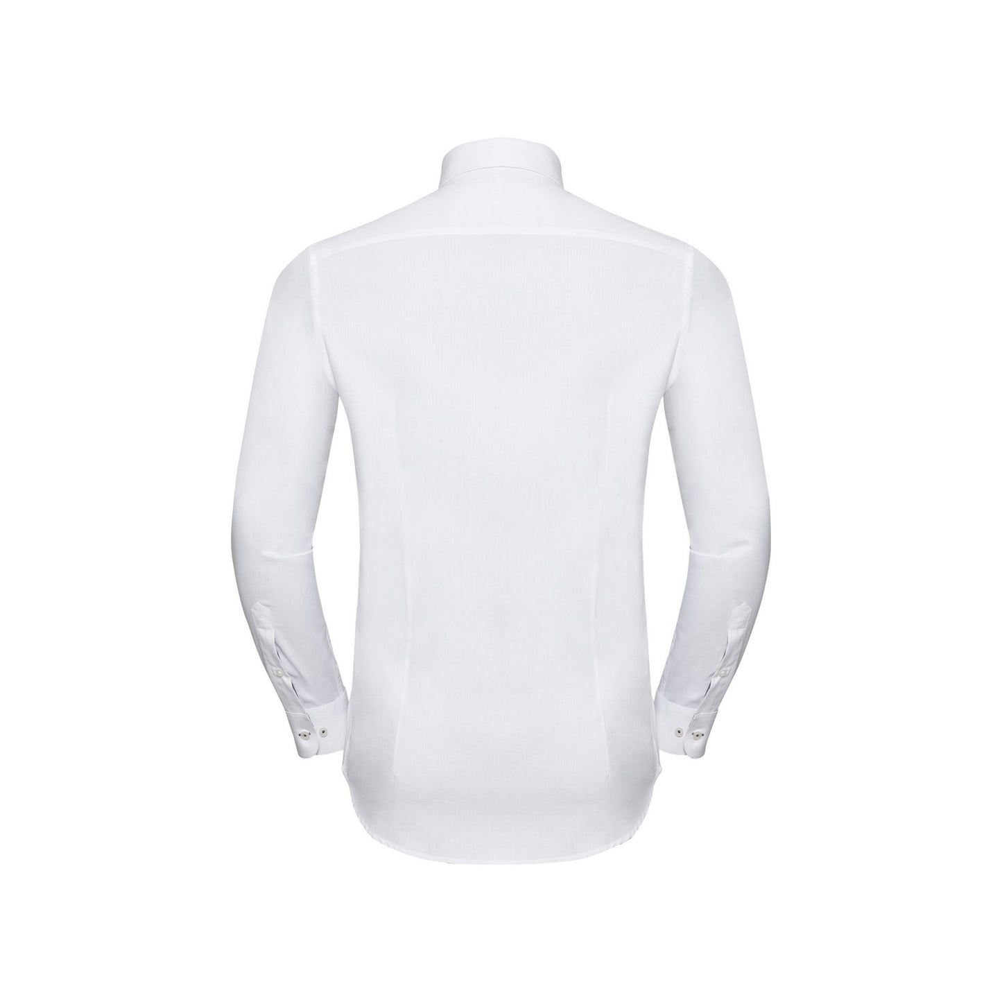 White-Silver-Convoy Grey - Back - Russell Collection Mens Herringbone Tailored Long-Sleeved Formal Shirt