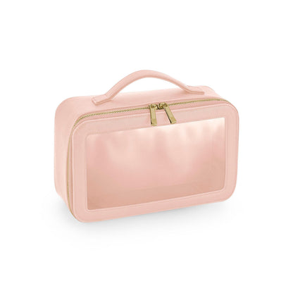 Soft Pink - Back - Bagbase Boutique Clear Window Travel Pack