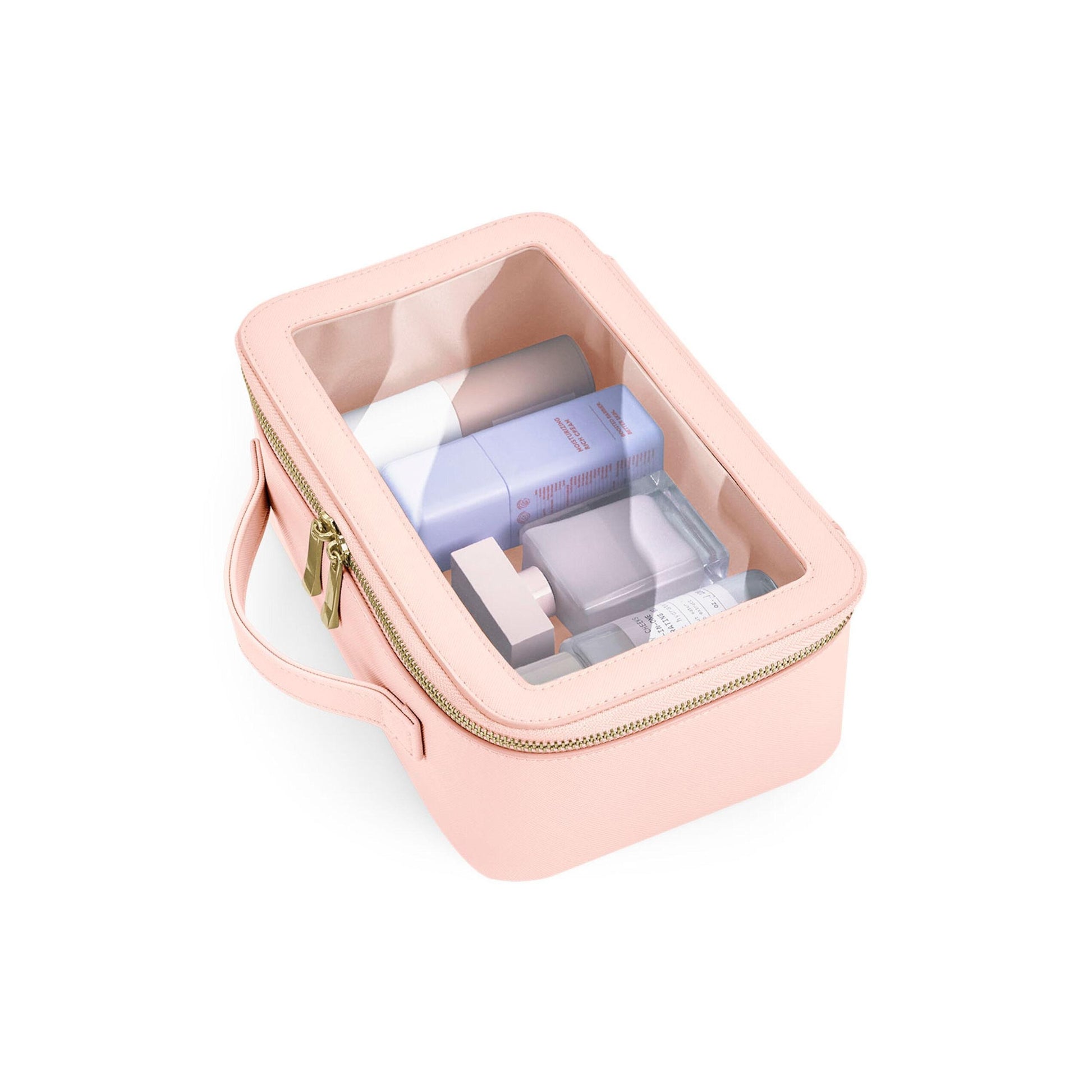 Soft Pink - Side - Bagbase Boutique Clear Window Travel Pack