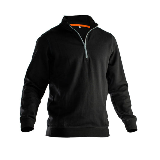 Black - Front - Jobman Mens Half Zip Sweatshirt