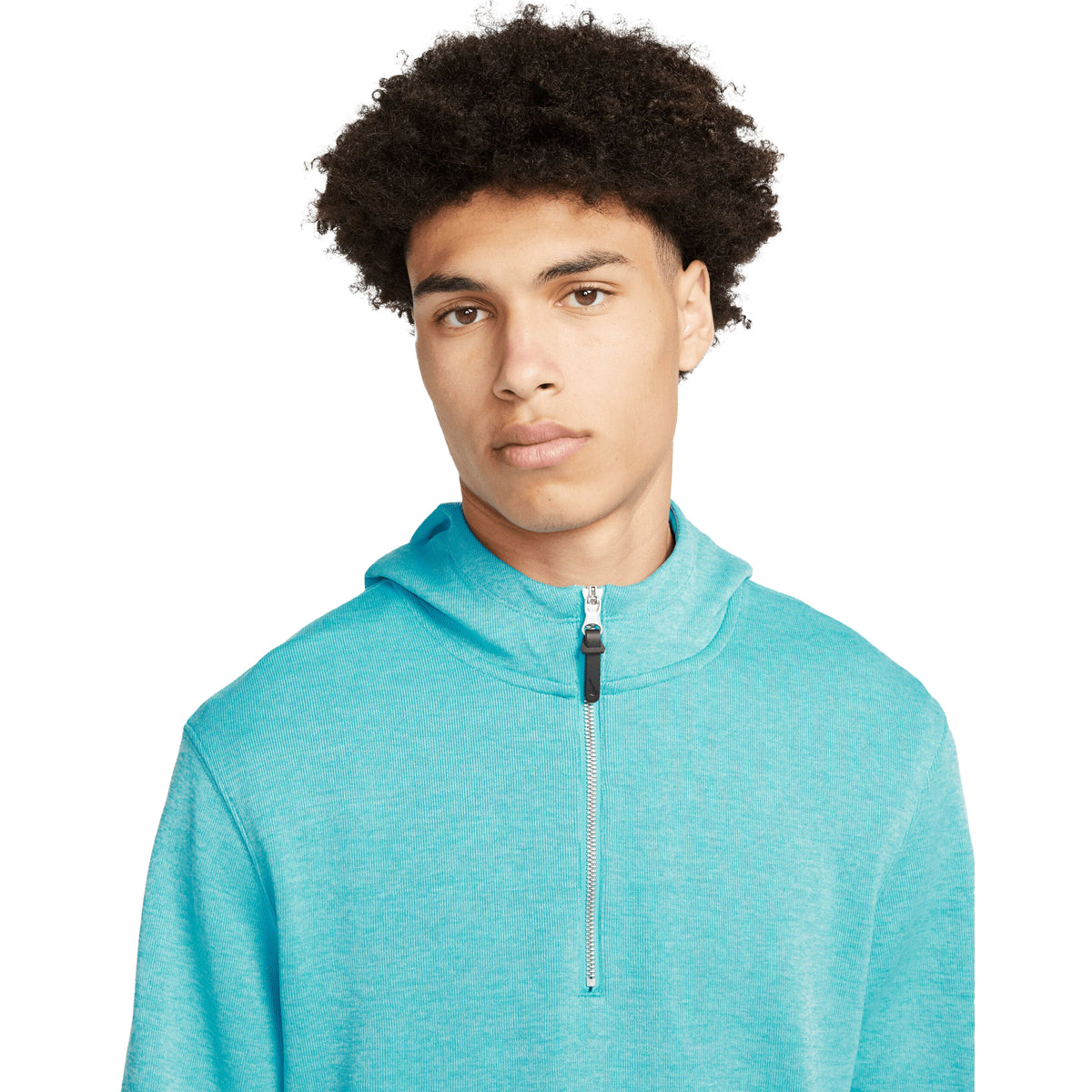 Ocean Bliss-Baltic Blue-Brushed Silver - Side - Nike Mens Dri-FIT Golf Hoodie