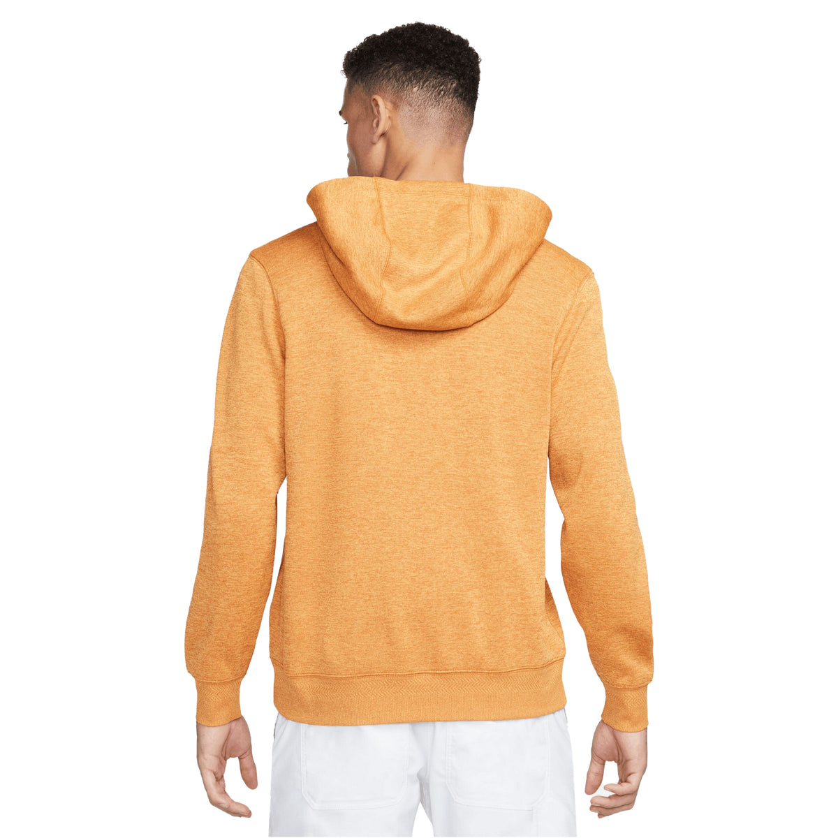 Monarch-Laser Orange-Brushed Silver - Back - Nike Mens Dri-FIT Golf Hoodie