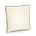 Natural-French Navy - Back - Westford Mill Fairtrade Cotton Piped Cushion Cover