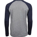 Grey-Navy - Back - Tee Jay Mens Heather Baseball T-Shirt
