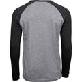 Heather Grey-Black - Back - Tee Jay Mens Heather Baseball T-Shirt