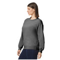 Charcoal - Side - Gildan Unisex Adult Softstyle Fleece Midweight Pullover