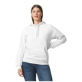 White - Front - Gildan Unisex Adult Softstyle Plain Fleece Midweight Hoodie