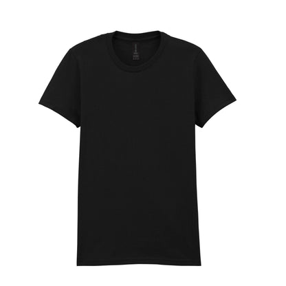 Pitch Black - Front - Gildan Womens-Ladies Softstyle Plain Midweight T-Shirt