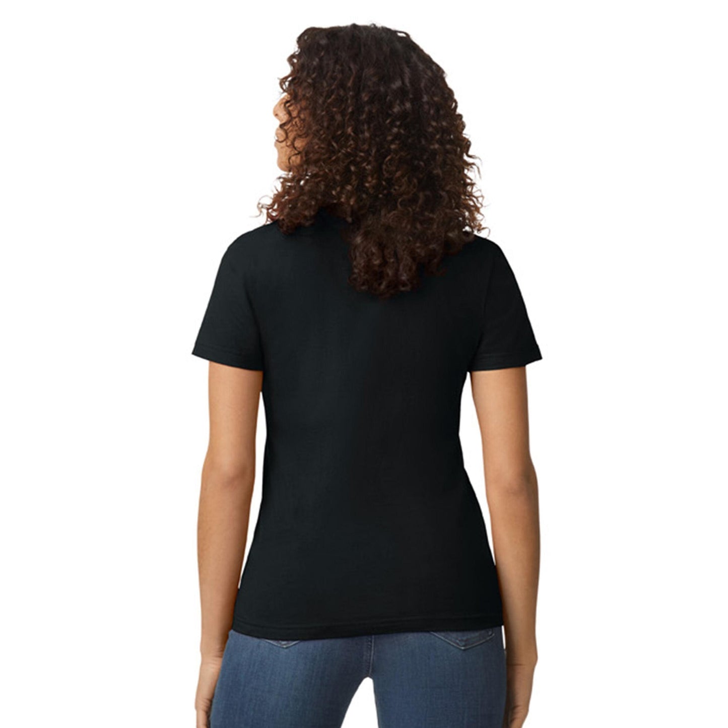 Pitch Black - Back - Gildan Womens-Ladies Softstyle Plain Midweight T-Shirt