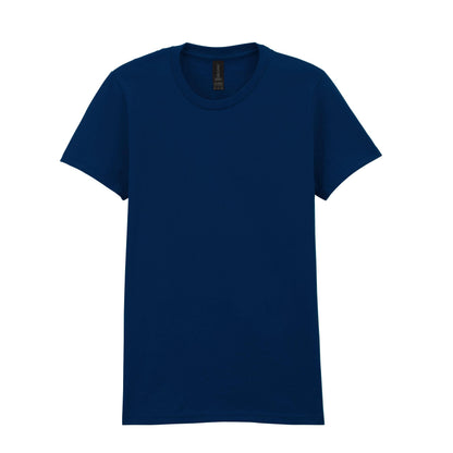 Navy Blue - Front - Gildan Womens-Ladies Softstyle Plain Midweight T-Shirt
