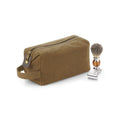 Desert Sand - Side - Quadra Heritage Washed Leather Accents Toiletry Bag