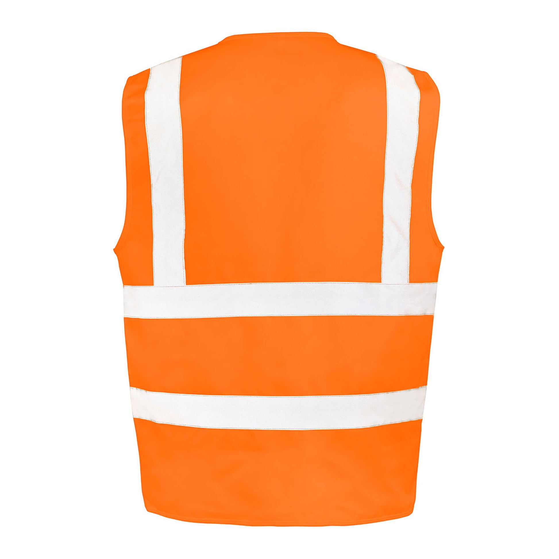 Fluorescent Orange - Back - WORK-GUARD by Result Unisex Adult Polycotton Heavy Duty Safety Hi-Vis Vest