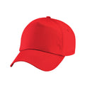 Bright Red - Front - Beechfield Childrens-Kids Original 5 Panel Cap