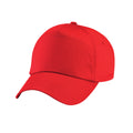 Bright Red - Front - Beechfield Childrens-Kids Original 5 Panel Cap