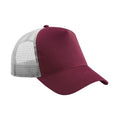 Burgundy-Light Grey - Front - Beechfield Unisex Adult Snapback Trucker Cap