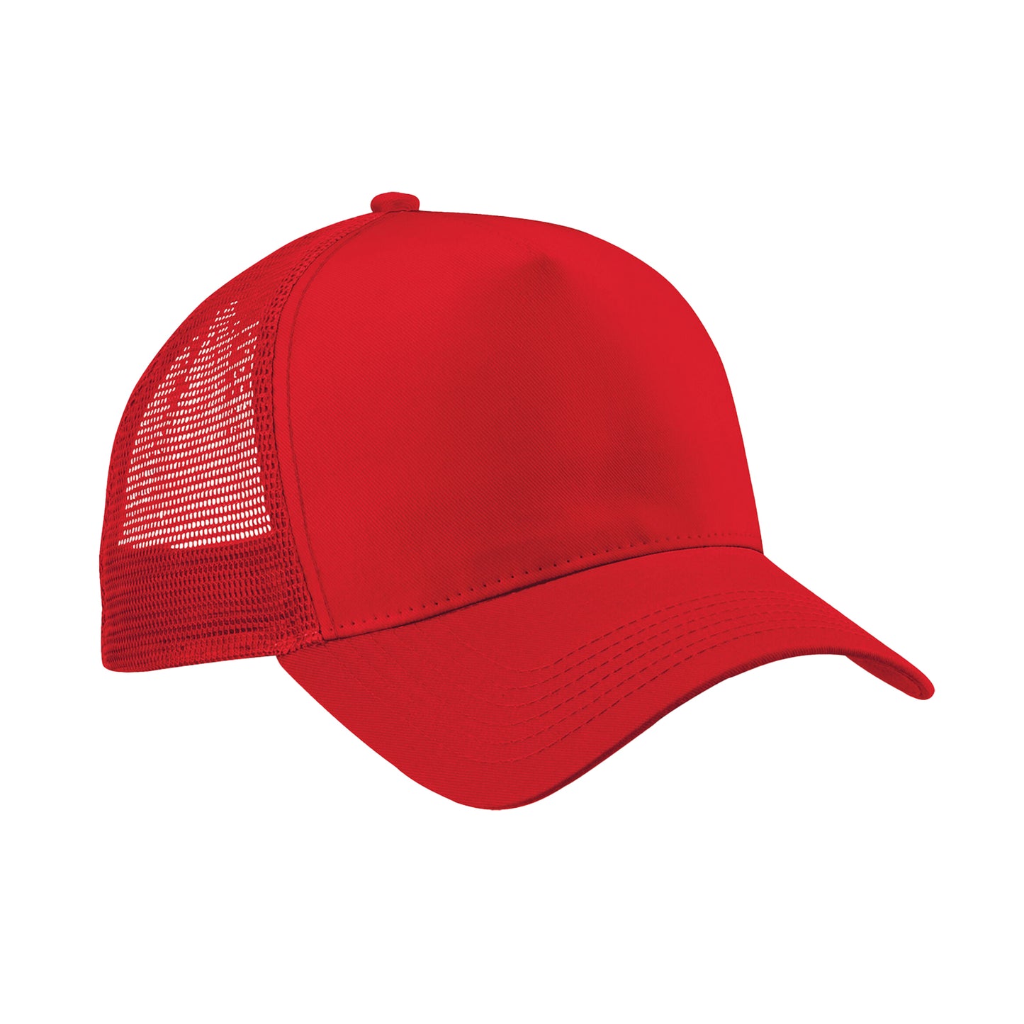 Classic Red-Classic Red - Front - Beechfield Unisex Adult Snapback Trucker Cap