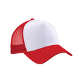 Classic Red-White - Front - Beechfield Unisex Adult Snapback Trucker Cap