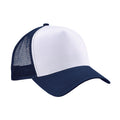 French Navy-White - Front - Beechfield Unisex Adult Snapback Trucker Cap