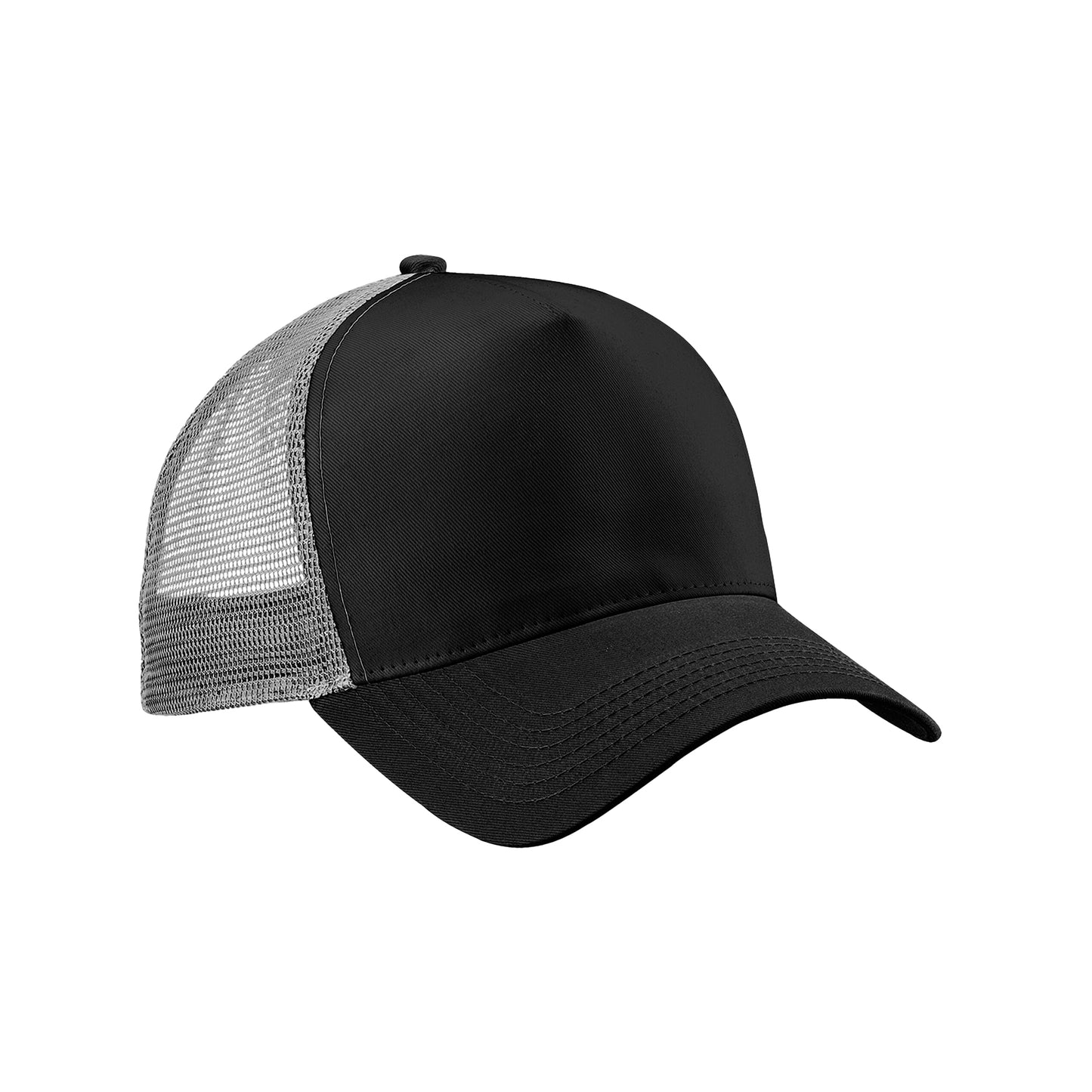 Black-Light Grey - Front - Beechfield Unisex Adult Snapback Trucker Cap
