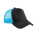 Black-Surf Blue - Front - Beechfield Unisex Adult Snapback Trucker Cap