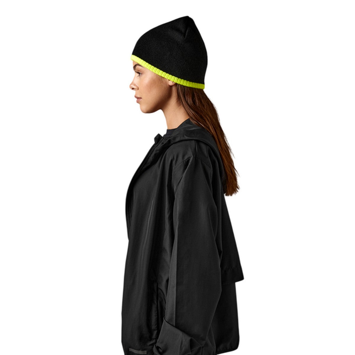 Black-Fluorescent Yellow - Back - Beechfield Unisex Adult Two Tone Knitted Beanie