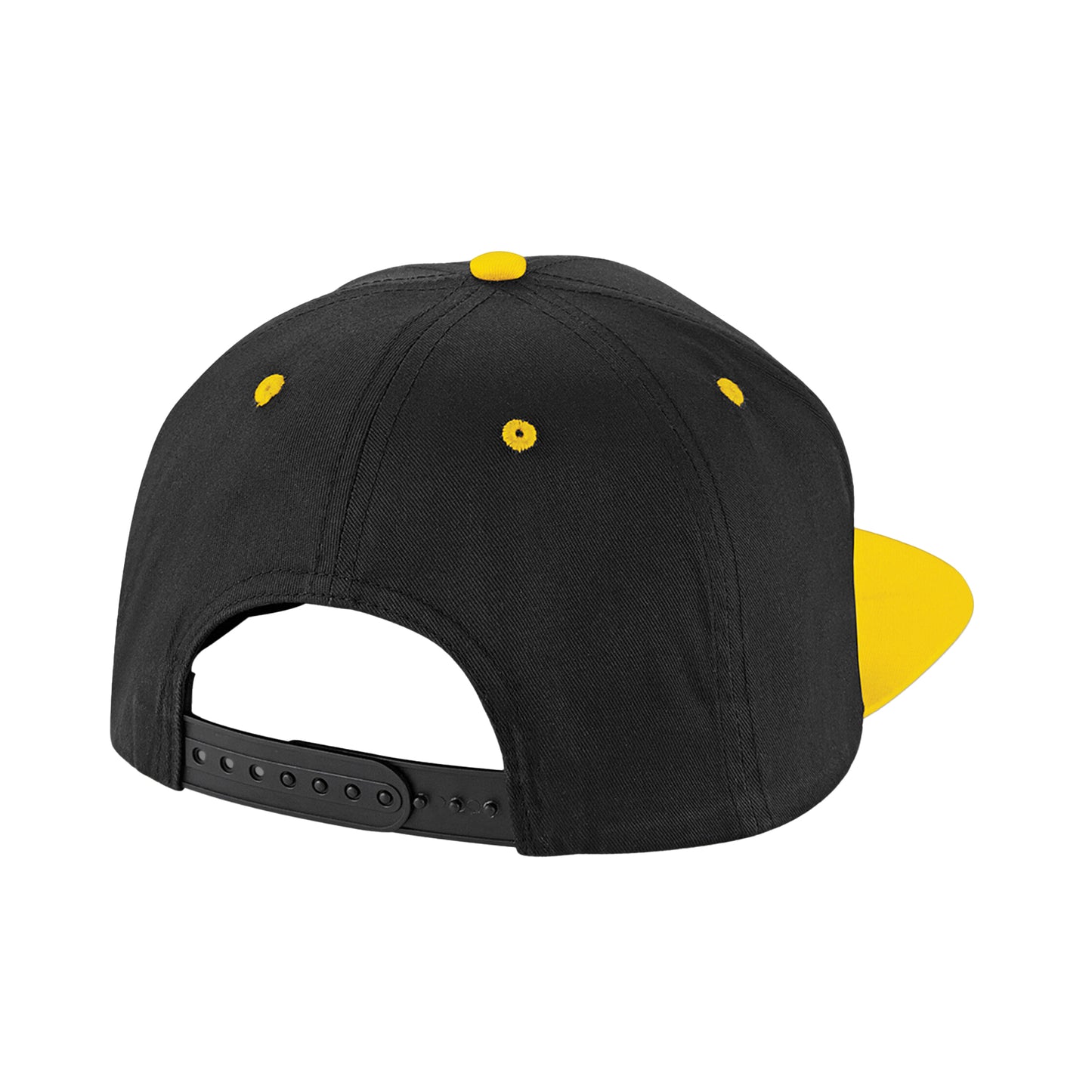 Black-Yellow - Back - Beechfield Unisex Adult Contrast 5 Panel Snapback Cap