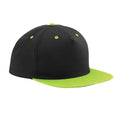 Black-Lime Green - Front - Beechfield Unisex Adult Contrast 5 Panel Snapback Cap