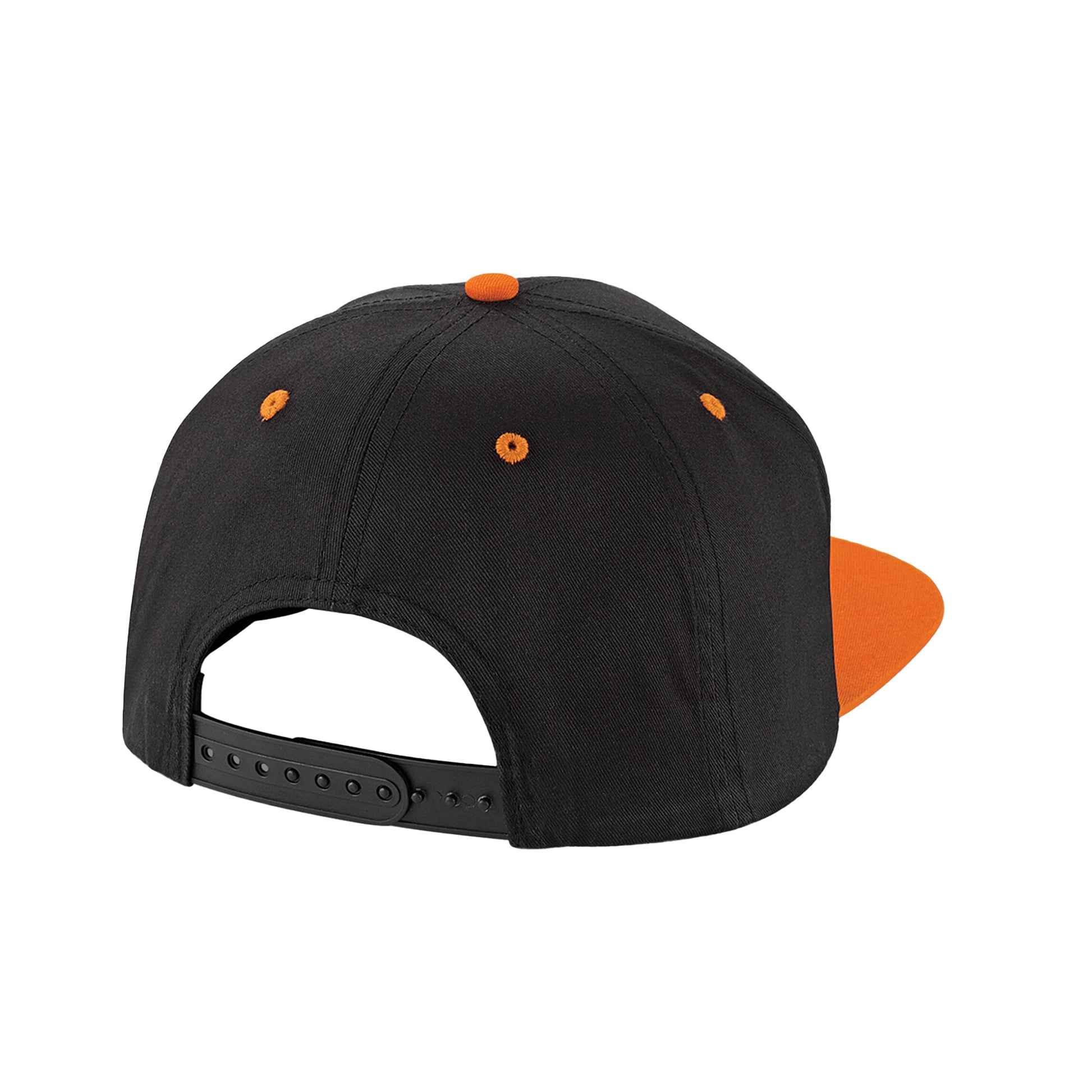 Black-Orange - Back - Beechfield Unisex Adult Contrast 5 Panel Snapback Cap