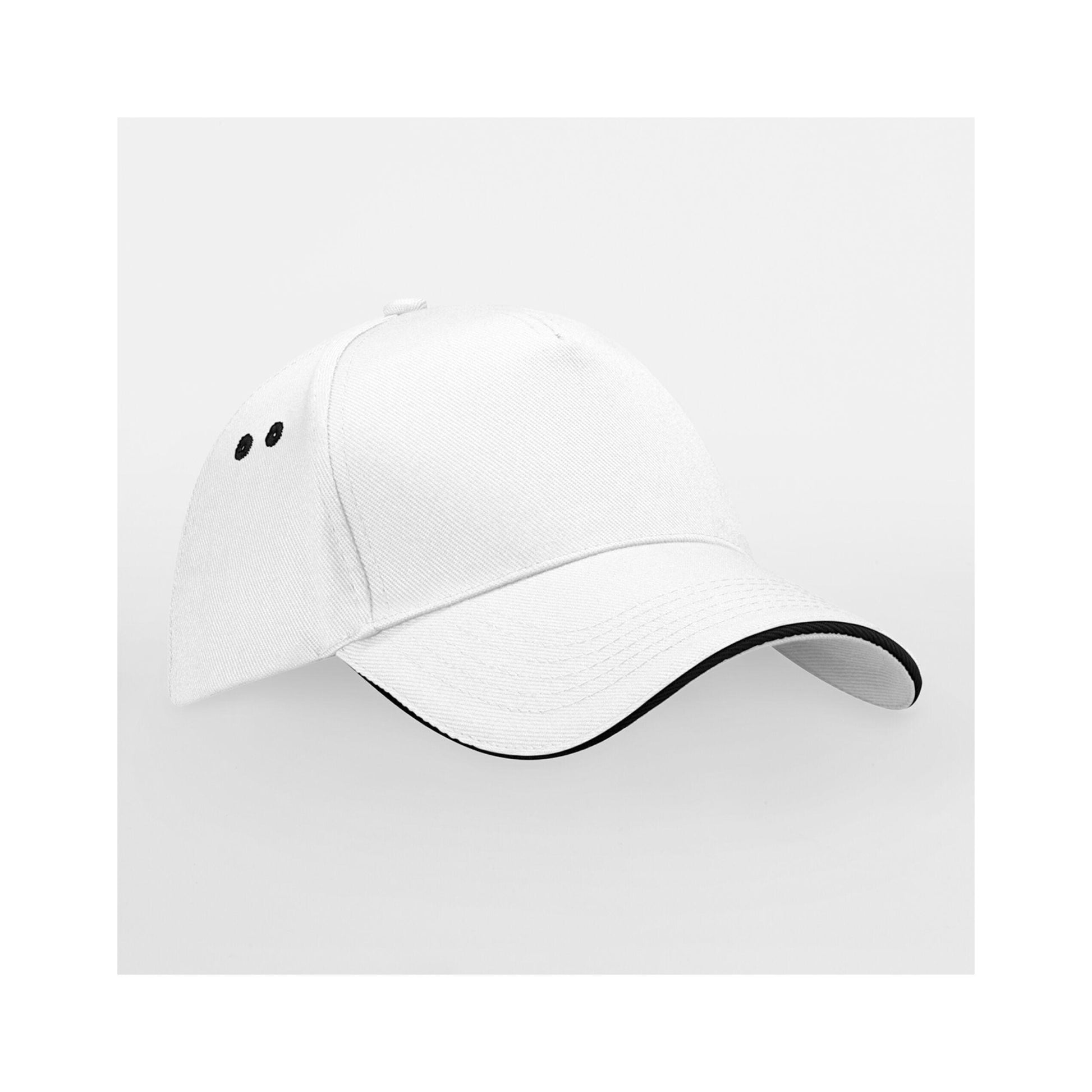 White-Black - Back - Beechfield Unisex Adult Ultimate Sandwich Peak Cap