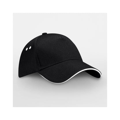 Black-White - Back - Beechfield Unisex Adult Ultimate Sandwich Peak Cap